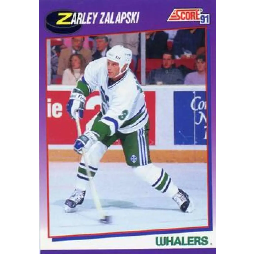 1991-92 Score American #111 Zarley Zalapski NM-MT Hartford Whalers Hockey Card  Image 1
