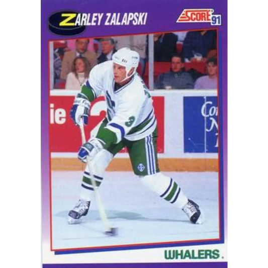 1991-92 Score American #111 Zarley Zalapski NM-MT Hartford Whalers Hockey Card  Image 1