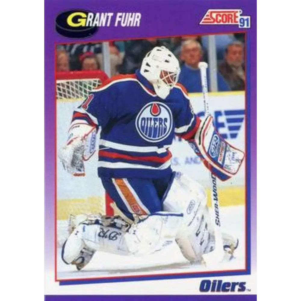 1991-92 Score American #114 Grant Fuhr NM-MT Edmonton Oilers Hockey Card  Image 1