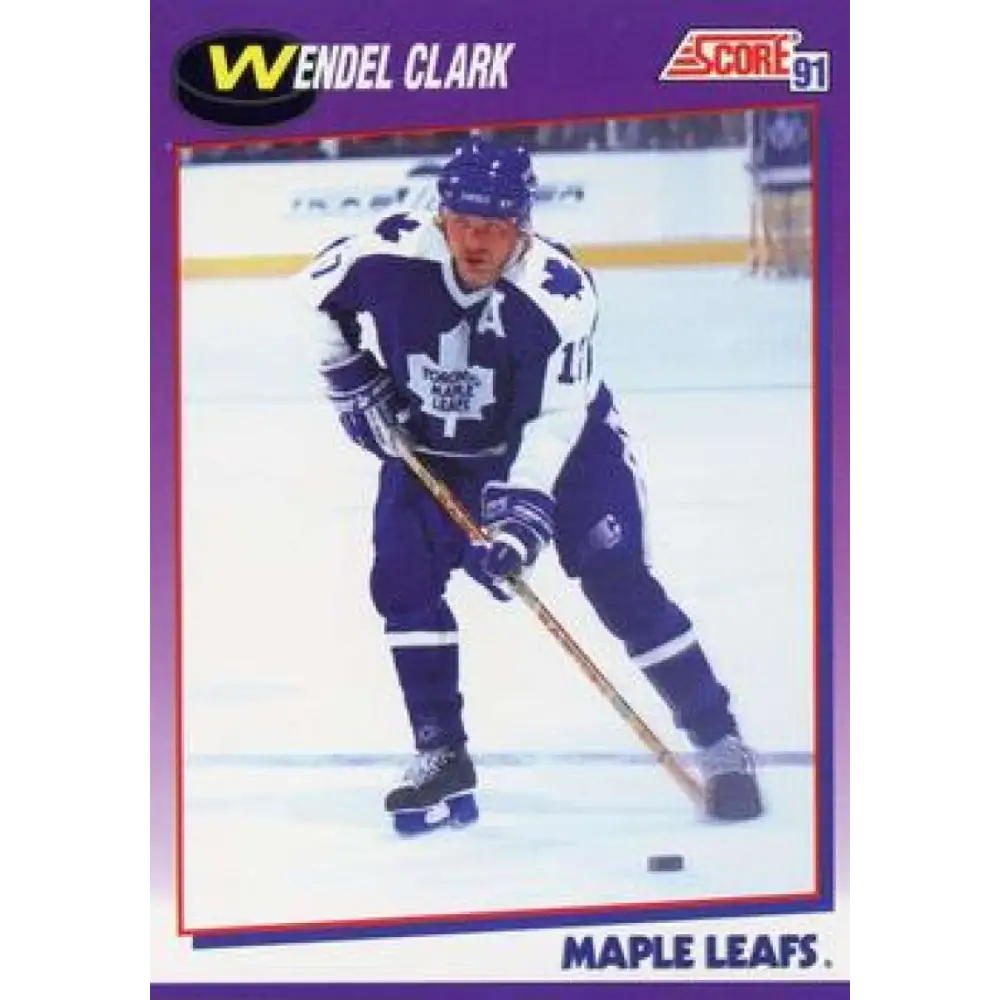 1991-92 Score American #116 Wendel Clark NM-MT Toronto Maple Leafs Hockey Card  Image 1