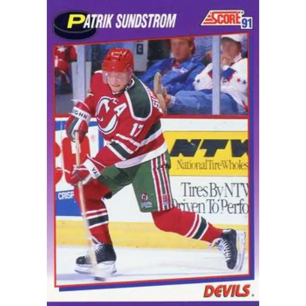 1991-92 Score American #117 Patrik Sundstrom NM-MT New Jersey Devils Hockey Card  Image 1
