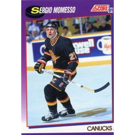 1991-92 Score American #121 Sergio Momesso NM-MT Vancouver Canucks Hockey Card  Image 1