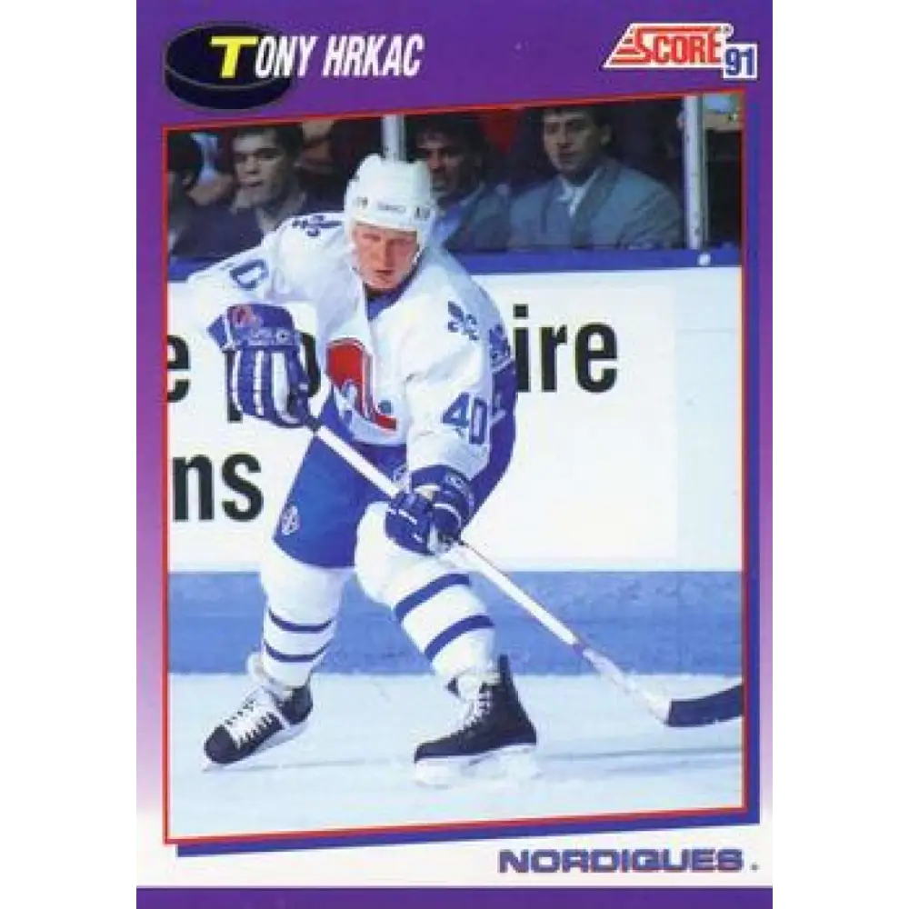 1991-92 Score American #122 Tony Hrkac NM-MT Quebec Nordiques Hockey Card  Image 1