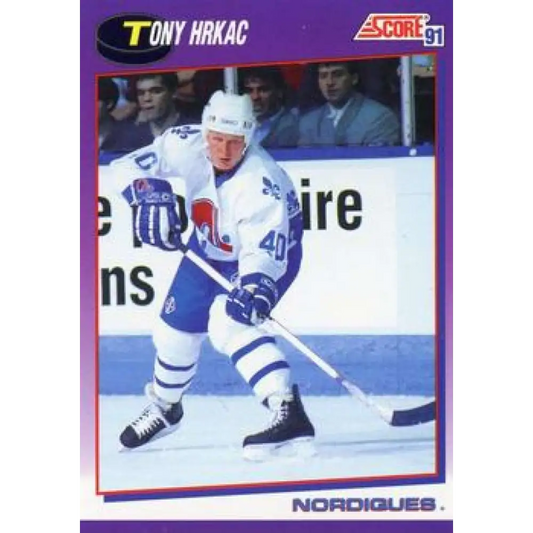 1991-92 Score American #122 Tony Hrkac NM-MT Quebec Nordiques Hockey Card  Image 1