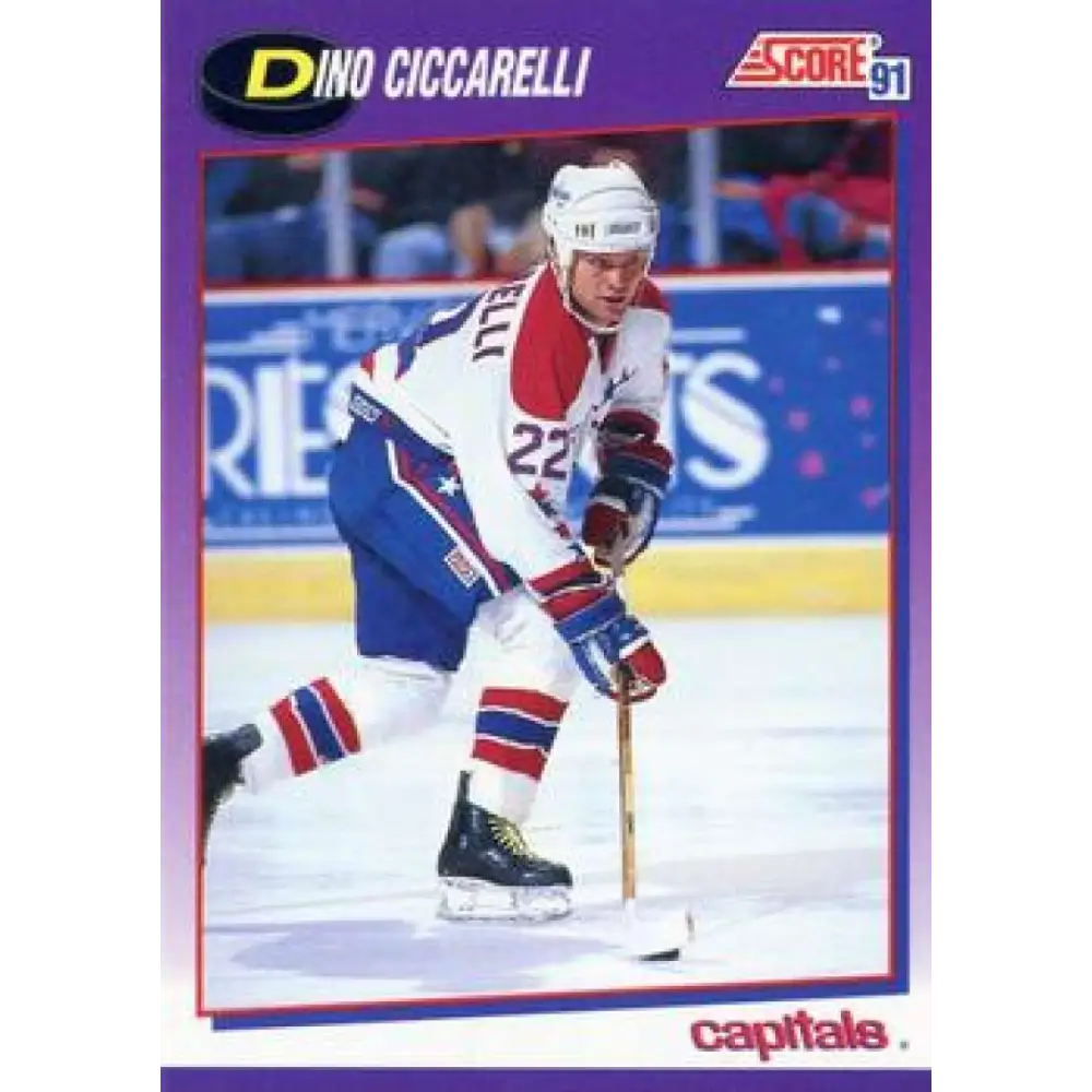 1991-92 Score American #128 Dino Ciccarelli NM-MT Washington Capitals Hockey Card  Image 1