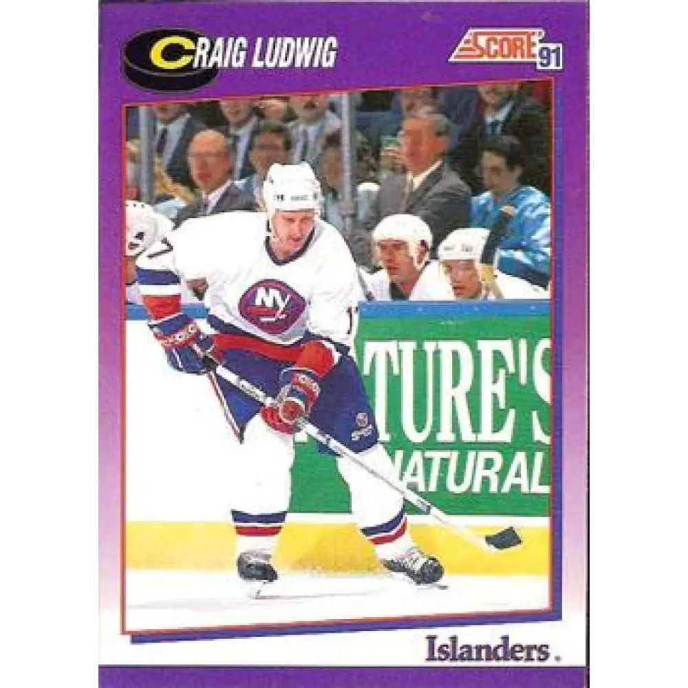 1991-92 Score American #13 Craig Ludwig NM-MT New York Islanders Hockey Card  Image 1