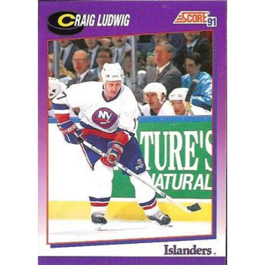 1991-92 Score American #13 Craig Ludwig NM-MT New York Islanders Hockey Card  Image 1
