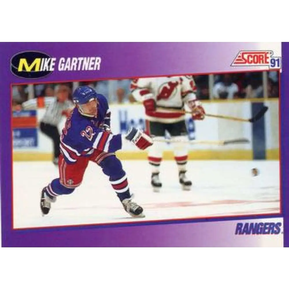 1991-92 Score American #135 Mike Gartner NM-MT New York Rangers Hockey Card  Image 1