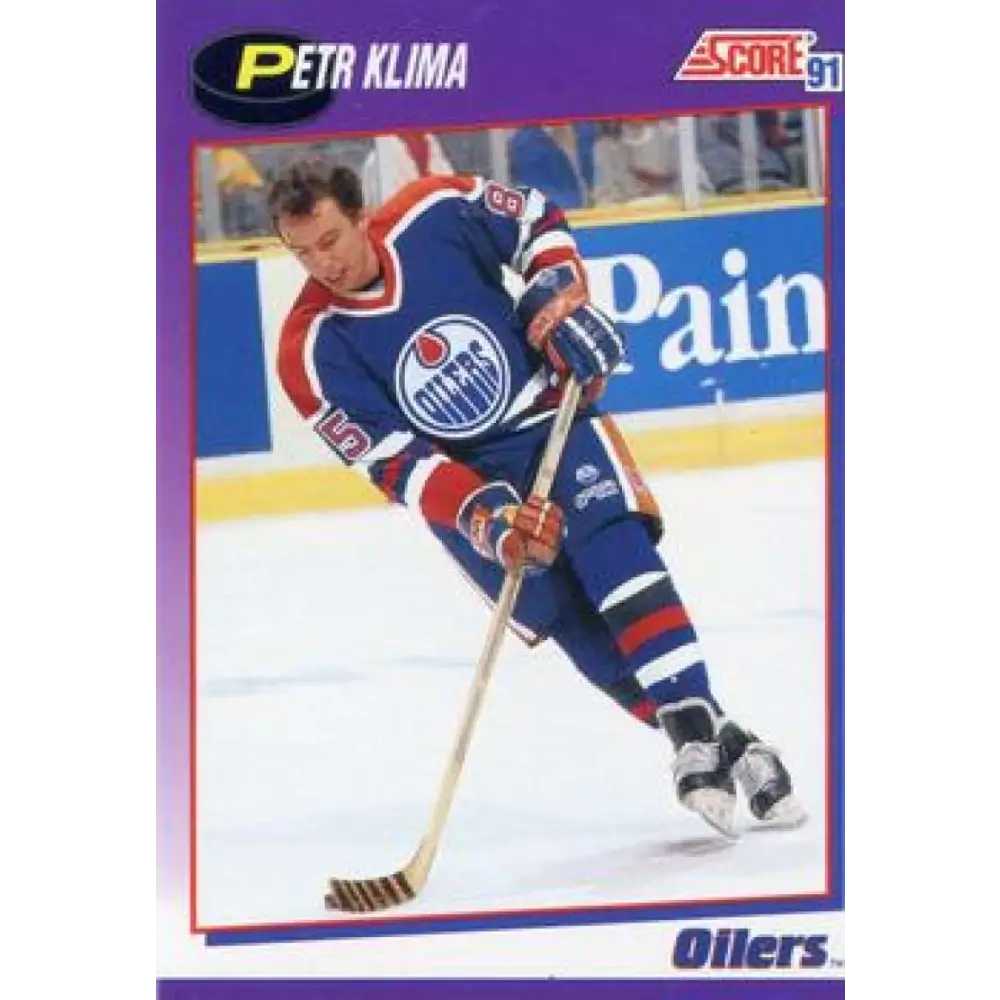 1991-92 Score American #136 Petr Klima NM-MT Edmonton Oilers Hockey Card  Image 1