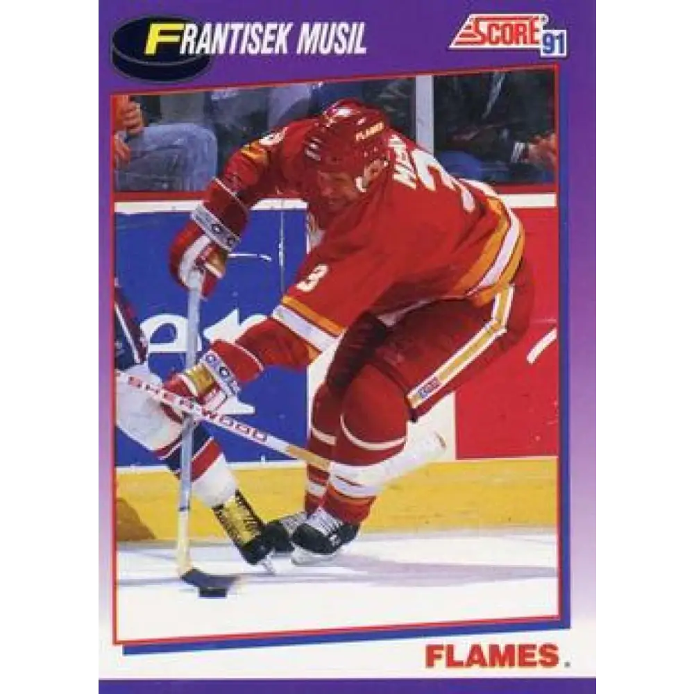 1991-92 Score American #142 Frank Musil NM-MT Calgary Flames Hockey Card  Image 1