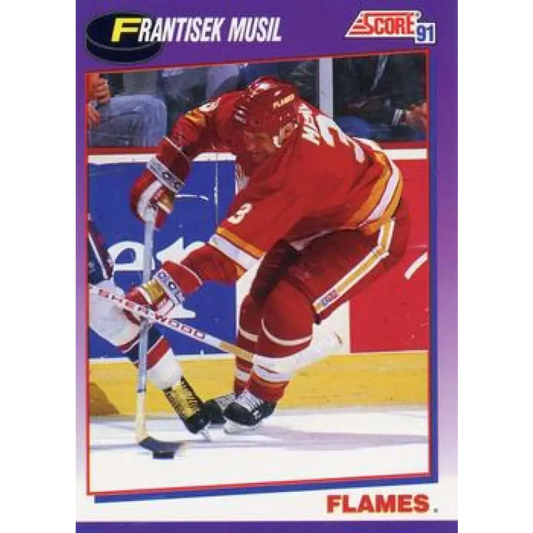 1991-92 Score American #142 Frank Musil NM-MT Calgary Flames Hockey Card  Image 1