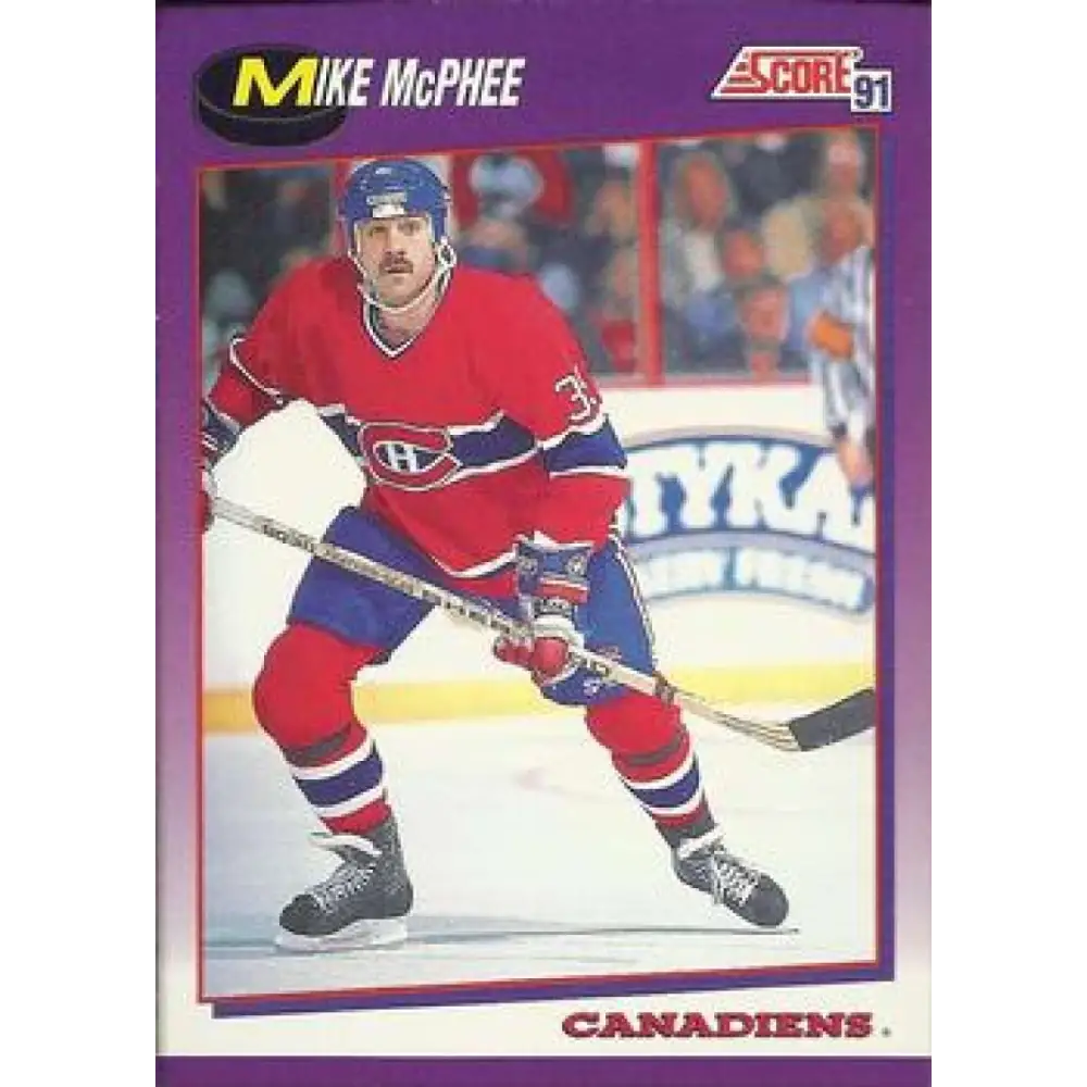 1991-92 Score American #147 Mike McPhee NM-MT Montreal Canadiens Hockey Card  Image 1
