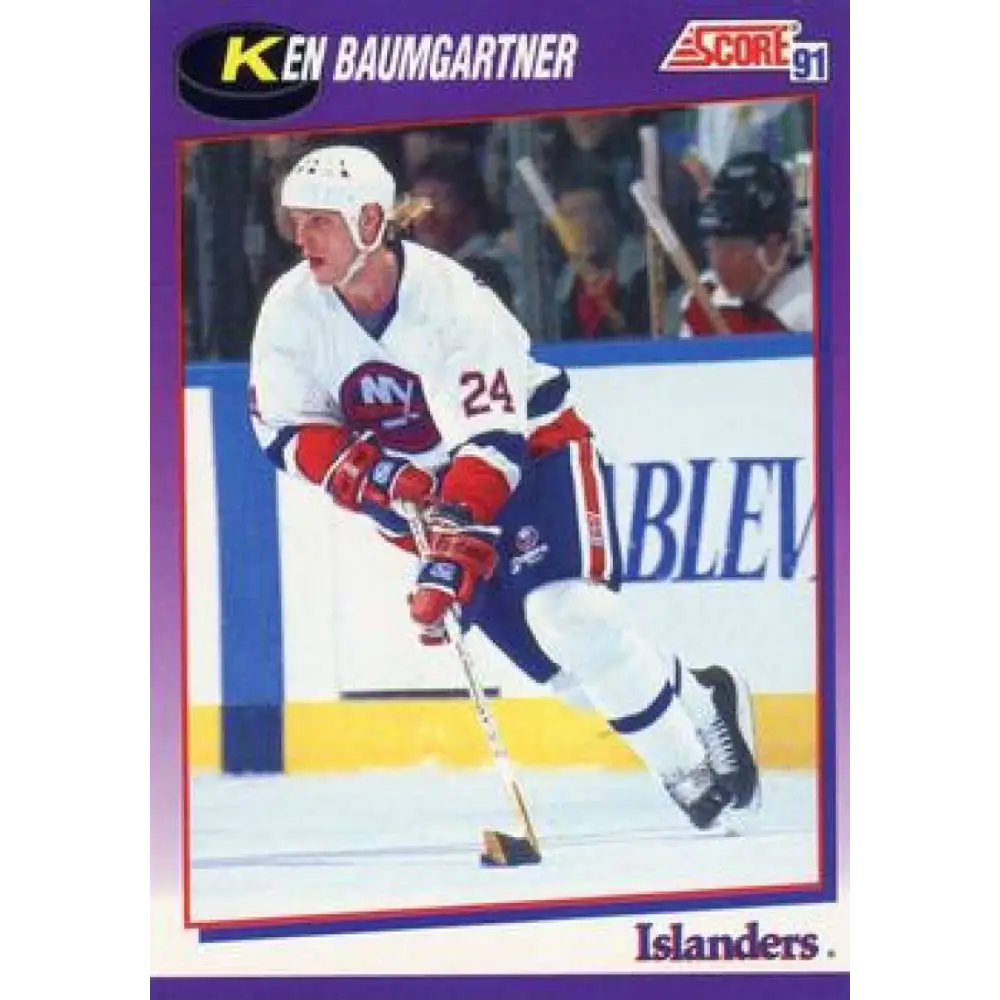 1991-92 Score American #148 Ken Baumgartner NM-MT New York Islanders Hockey Card  Image 1