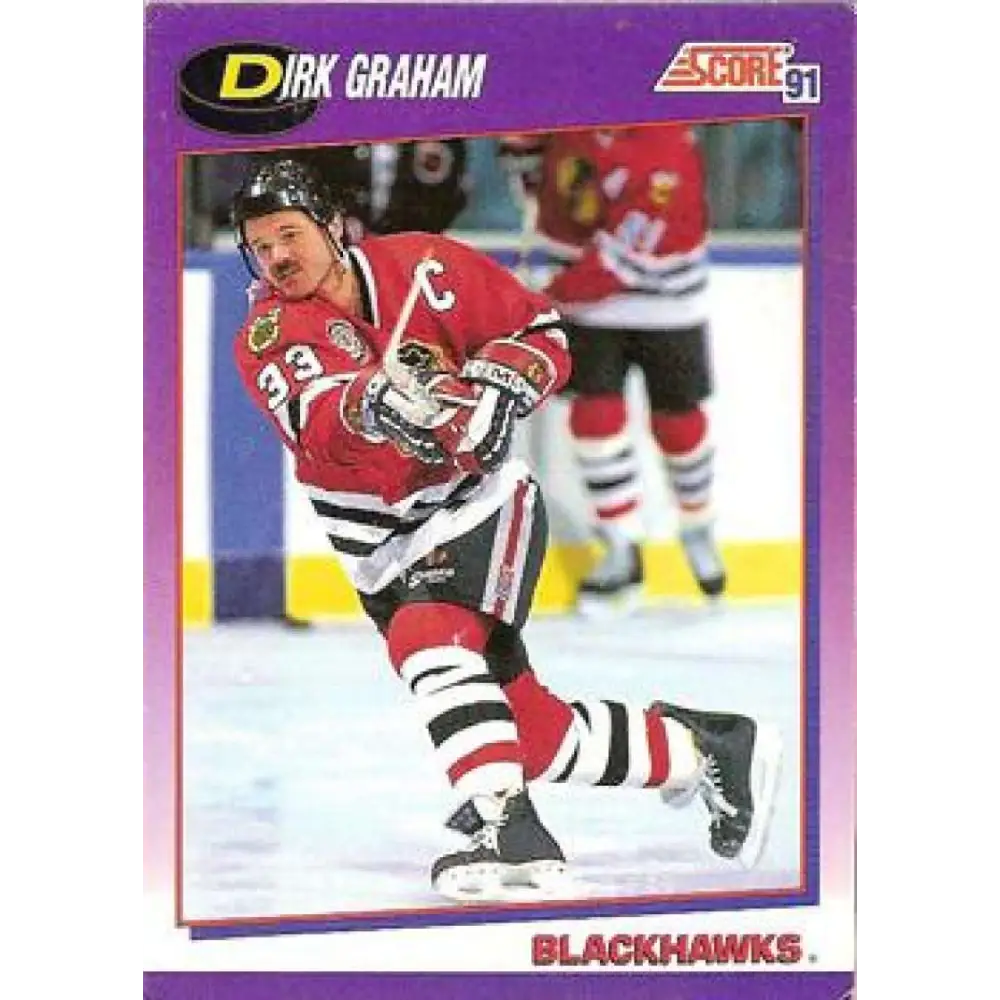1991-92 Score American #15 Dirk Graham NM-MT Chicago Blackhawks Hockey Card  Image 1