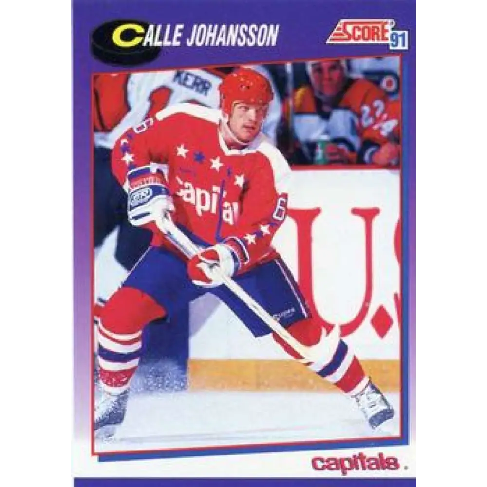 1991-92 Score American #155 Calle Johansson NM-MT Washington Capitals Hockey Card  Image 1