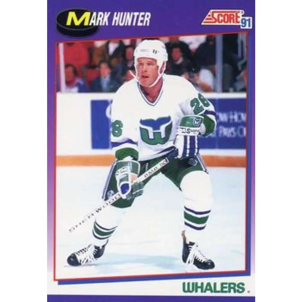 1991-92 Score American #156 Mark Hunter NM-MT Hartford Whalers Hockey Card  Image 1