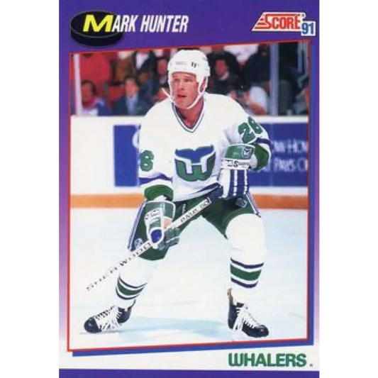 1991-92 Score American #156 Mark Hunter NM-MT Hartford Whalers Hockey Card  Image 1