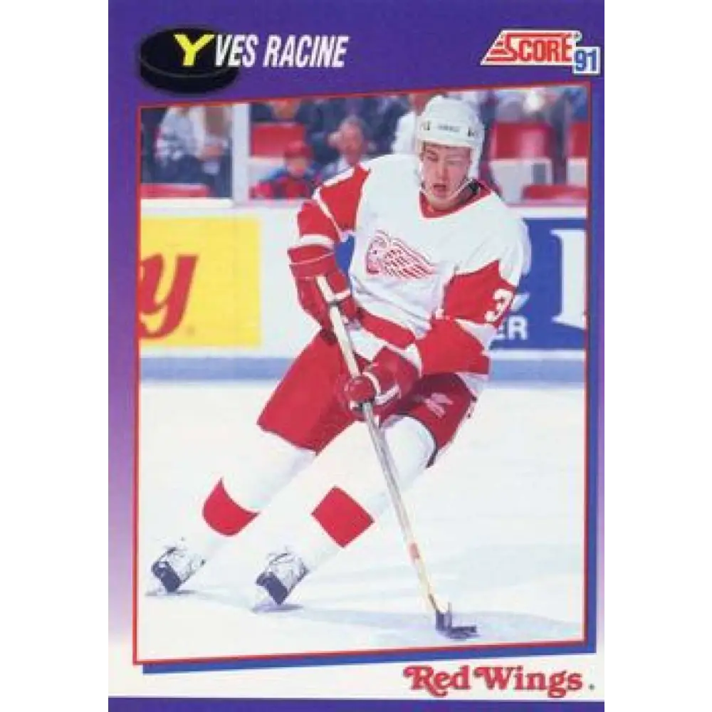 1991-92 Score American #158 Yves Racine NM-MT Detroit Red Wings Hockey Card  Image 1