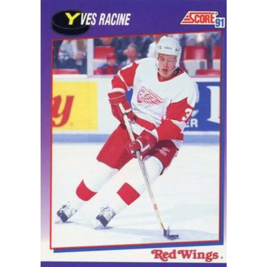 1991-92 Score American #158 Yves Racine NM-MT Detroit Red Wings Hockey Card  Image 1