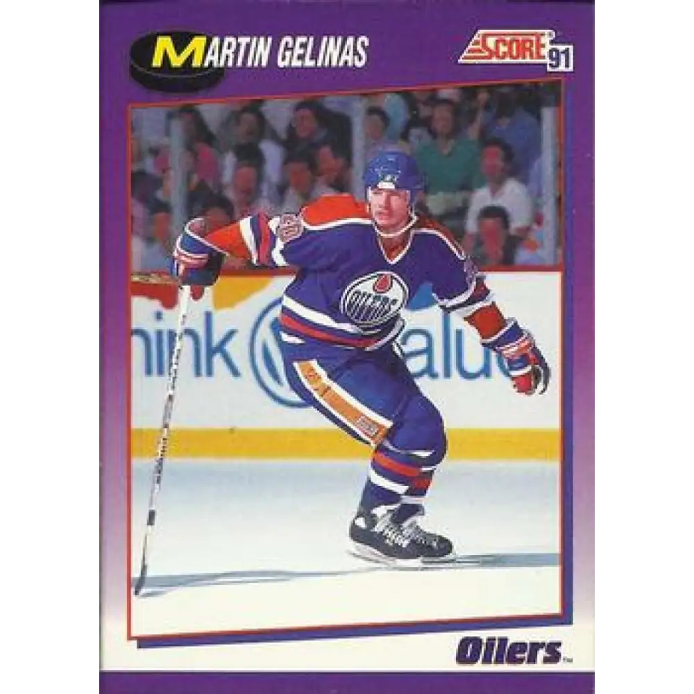 1991-92 Score American #159 Martin Gelinas NM-MT Edmonton Oilers Hockey Card  Image 1