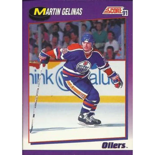 1991-92 Score American #159 Martin Gelinas NM-MT Edmonton Oilers Hockey Card  Image 1