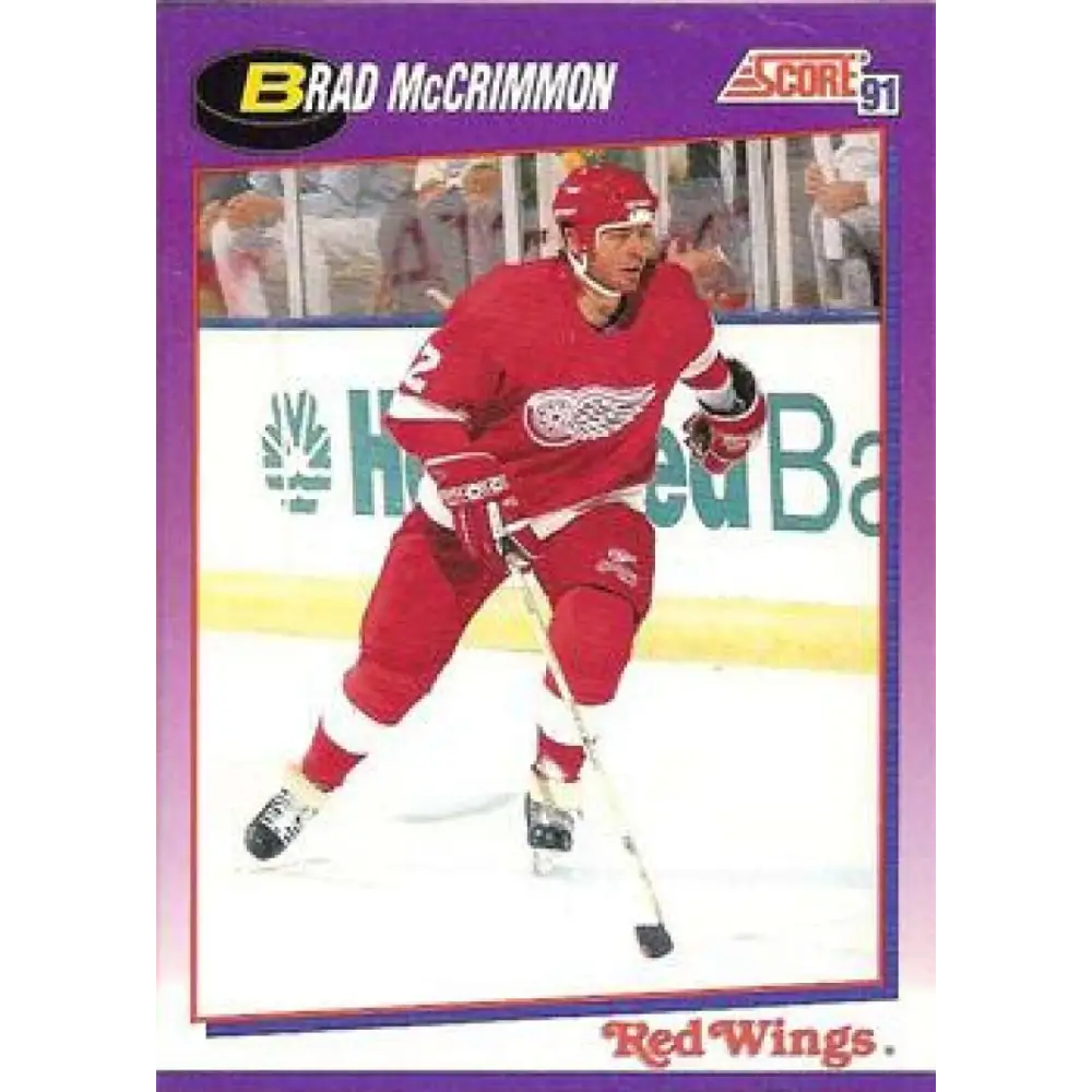 1991-92 Score American #16 Brad McCrimmon NM-MT Detroit Red Wings Hockey Card  Image 1