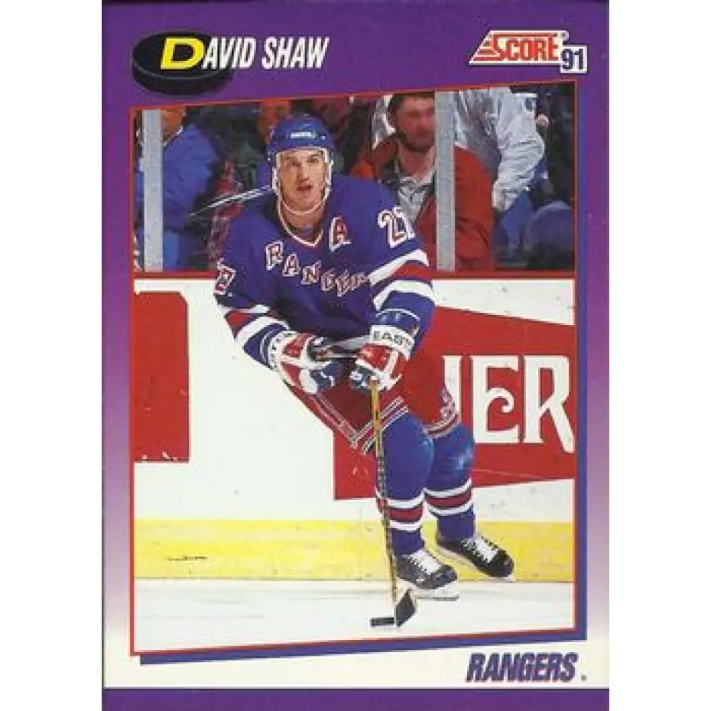 1991-92 Score American #161 David Shaw NM-MT New York Rangers Hockey Card  Image 1