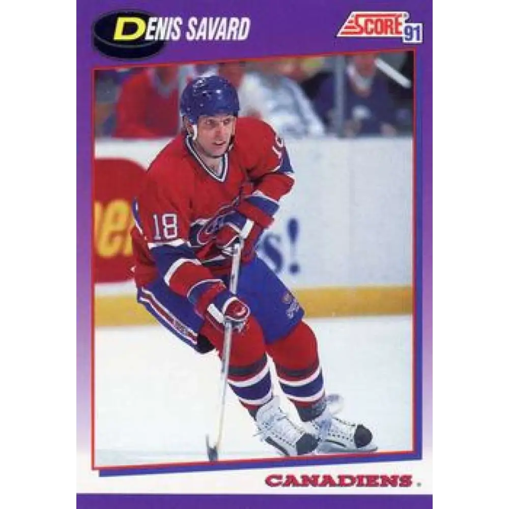 1991-92 Score American #165 Denis Savard NM-MT Montreal Canadiens Hockey Card  Image 1