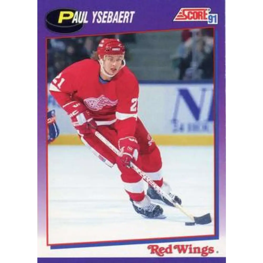 1991-92 Score American #166 Paul Ysebaert NM-MT Detroit Red Wings Hockey Card  Image 1