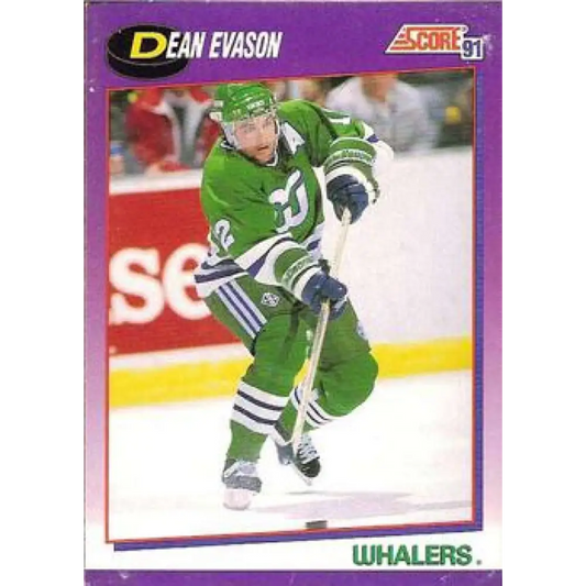1991-92 Score American #17 Dean Evason NM-MT Hartford Whalers Hockey Card  Image 1