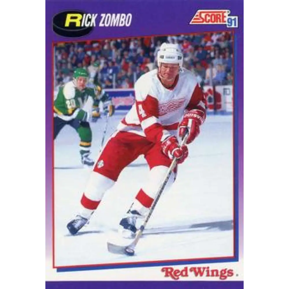 1991-92 Score American #177 Rick Zombo NM-MT Detroit Red Wings Hockey Card  Image 1