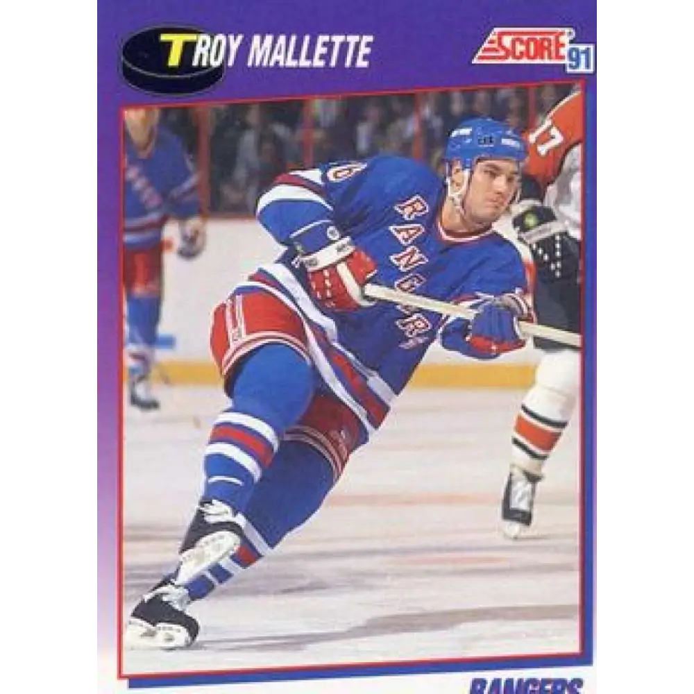 1991-92 Score American #178 Troy Mallette NM-MT New York Rangers Hockey Card  Image 1