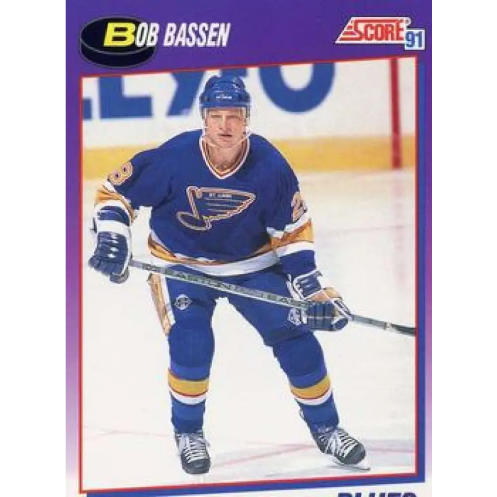1991-92 Score American #179 Bob Bassen NM-MT St. Louis Blues Hockey Card  Image 1