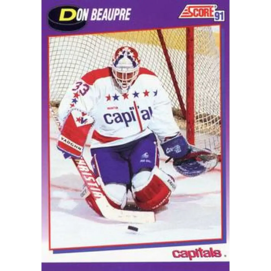 1991-92 Score American #185 Don Beaupre NM-MT Washington Capitals Hockey Card  Image 1