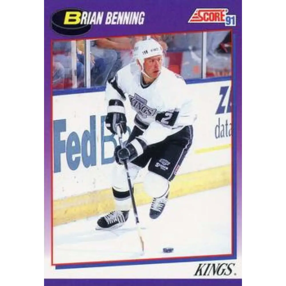 1991-92 Score American #186 Brian Benning NM-MT Los Angeles Kings Hockey Card  Image 1