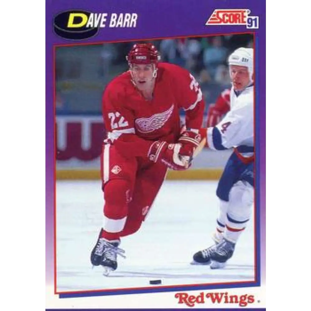 1991-92 Score American #187 Dave Barr NM-MT Detroit Red Wings Hockey Card  Image 1