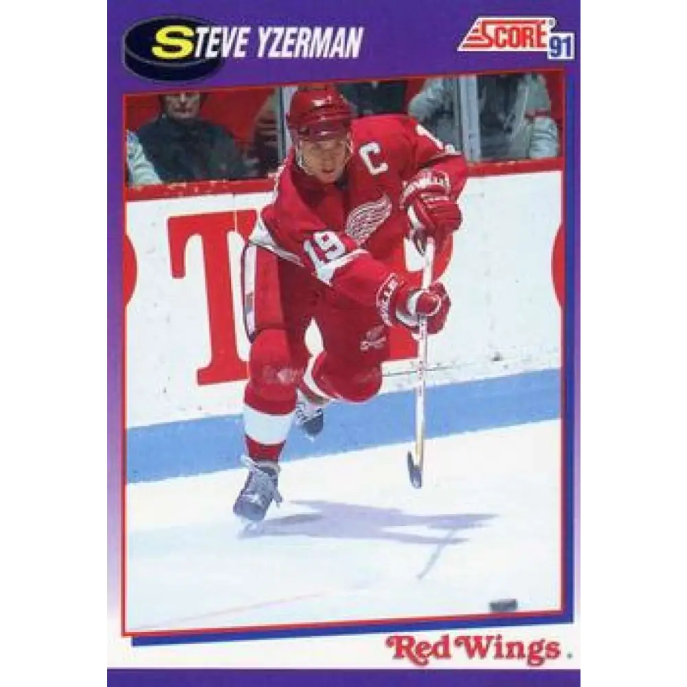 1991-92 Score American #190 Steve Yzerman NM-MT Detroit Red Wings Hockey Card  Image 1