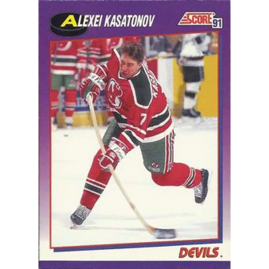 1991-92 Score American #194 Alexei Kasatonov NM-MT New Jersey Devils Hockey Card  Image 1