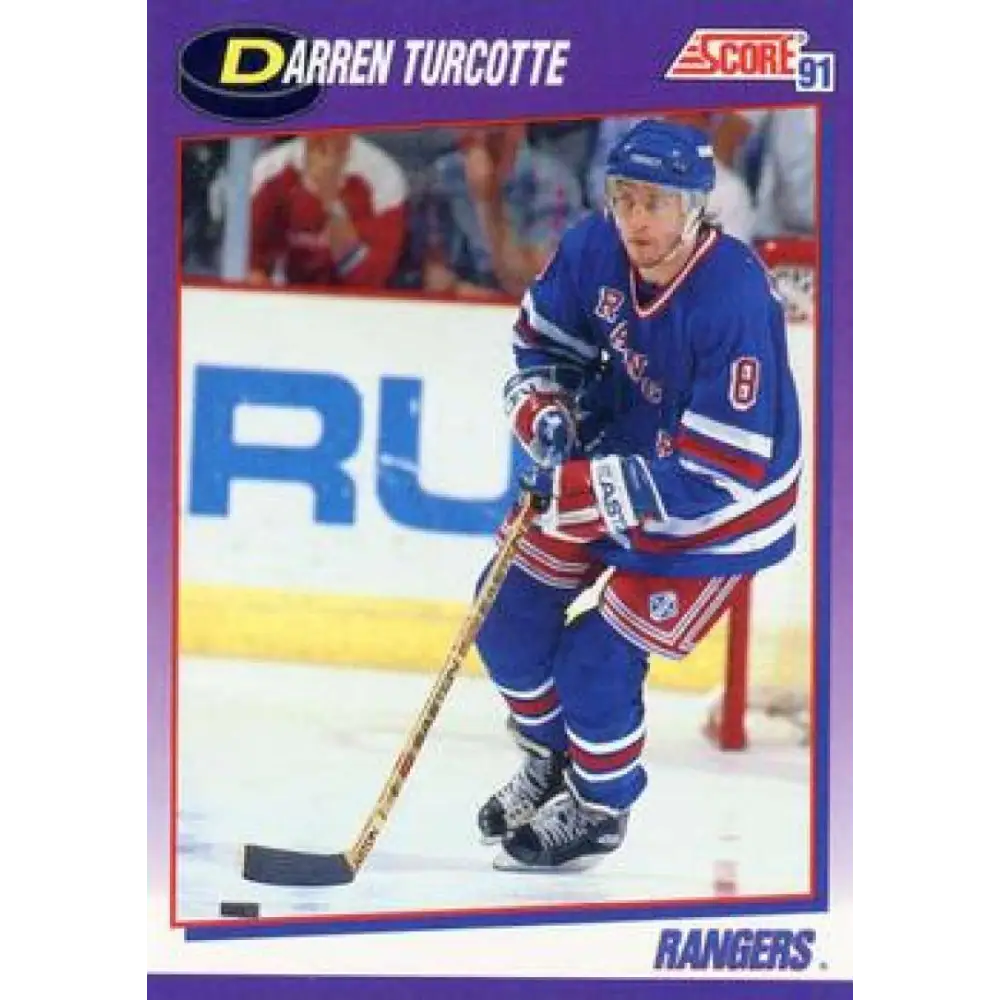 1991-92 Score American #196 Darren Turcotte NM-MT New York Rangers Hockey Card  Image 1