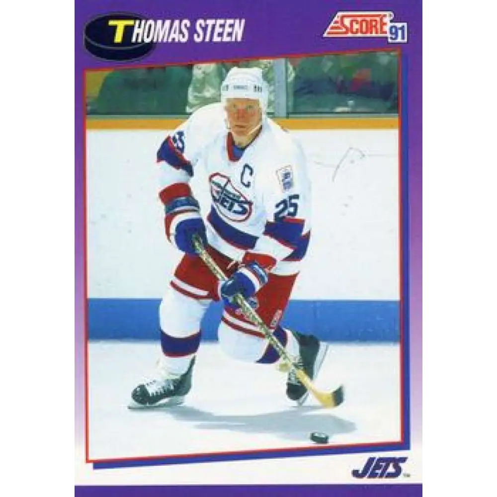 1991-92 Score American #198 Thomas Steen NM-MT Winnipeg Jets Hockey Card  Image 1