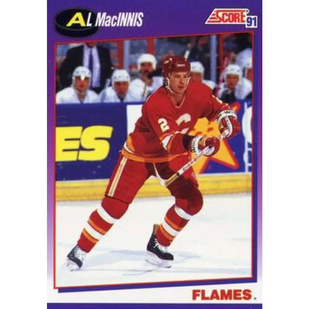 1991-92 Score American #2 Al MacInnis NM-MT Calgary Flames Hockey Card  Image 1