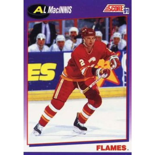 1991-92 Score American #2 Al MacInnis NM-MT Calgary Flames Hockey Card  Image 1