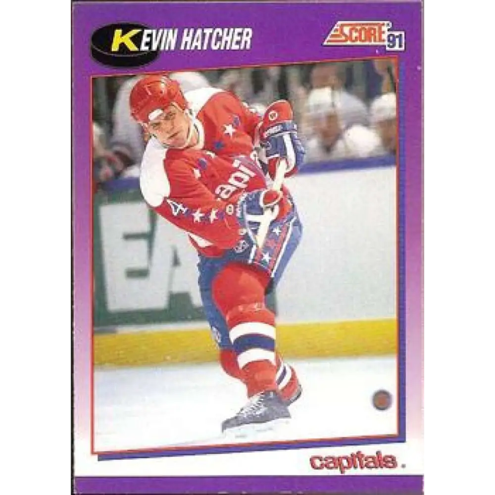 1991-92 Score American #20 Kevin Hatcher NM-MT Washington Capitals Hockey Card  Image 1