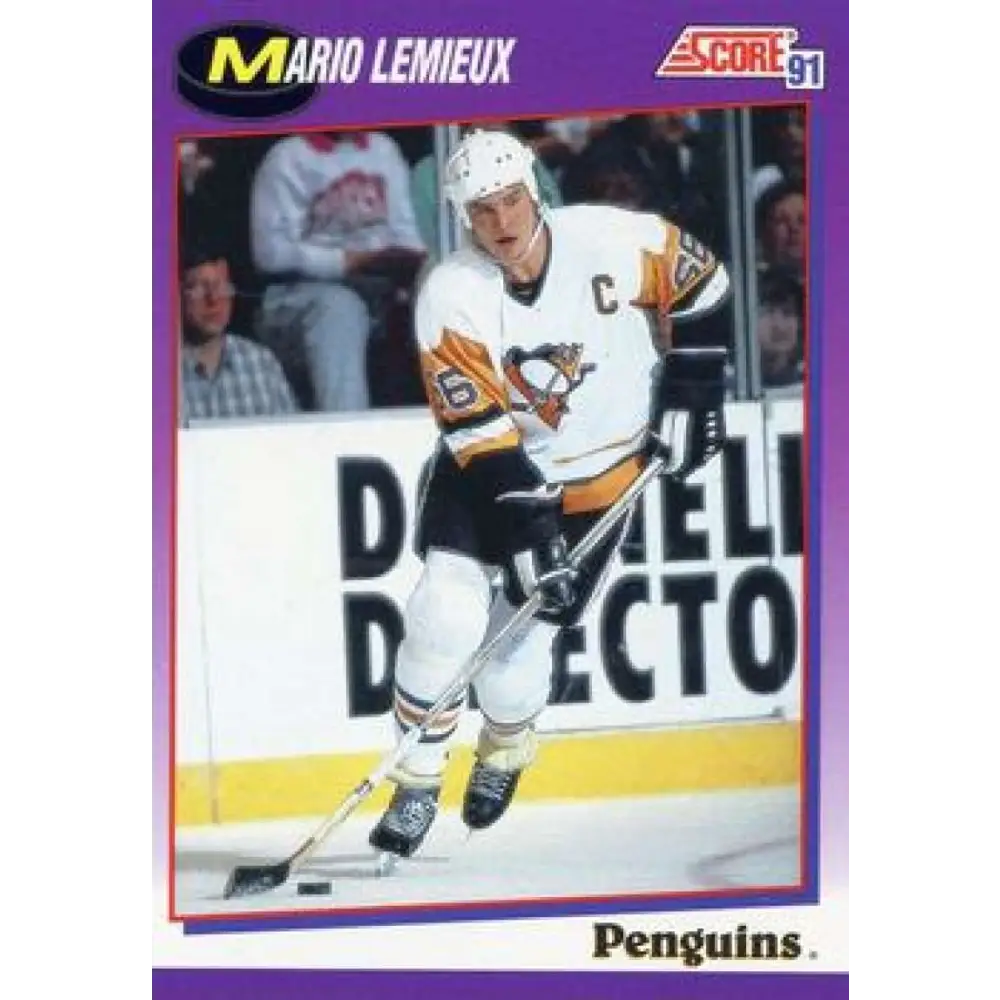 1991-92 Score American #200 Mario Lemieux NM-MT Pittsburgh Penguins Hockey Card  Image 1