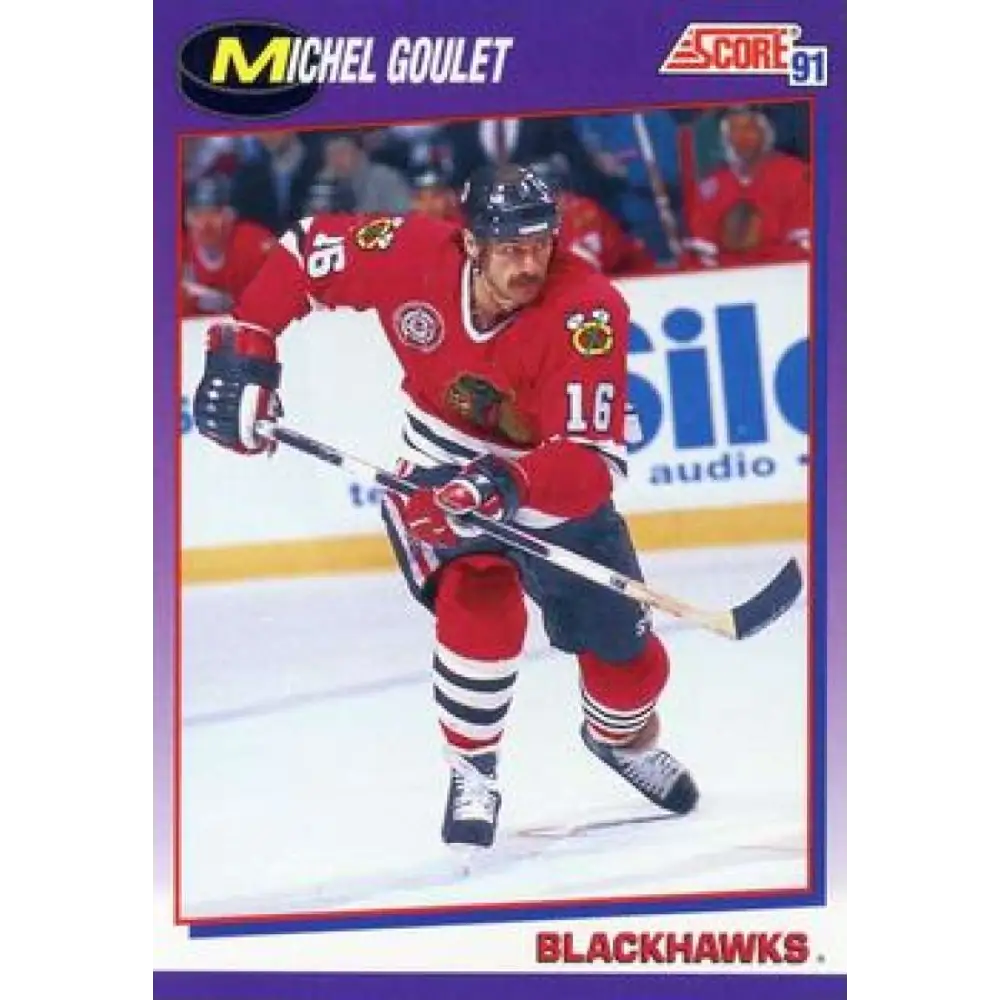 1991-92 Score American #201 Michel Goulet NM-MT Chicago Blackhawks Hockey Card  Image 1