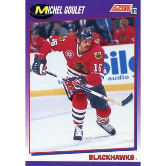 1991-92 Score American #201 Michel Goulet NM-MT Chicago Blackhawks Hockey Card  Image 1