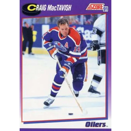 1991-92 Score American #202 Craig MacTavish NM-MT Edmonton Oilers Hockey Card  Image 1