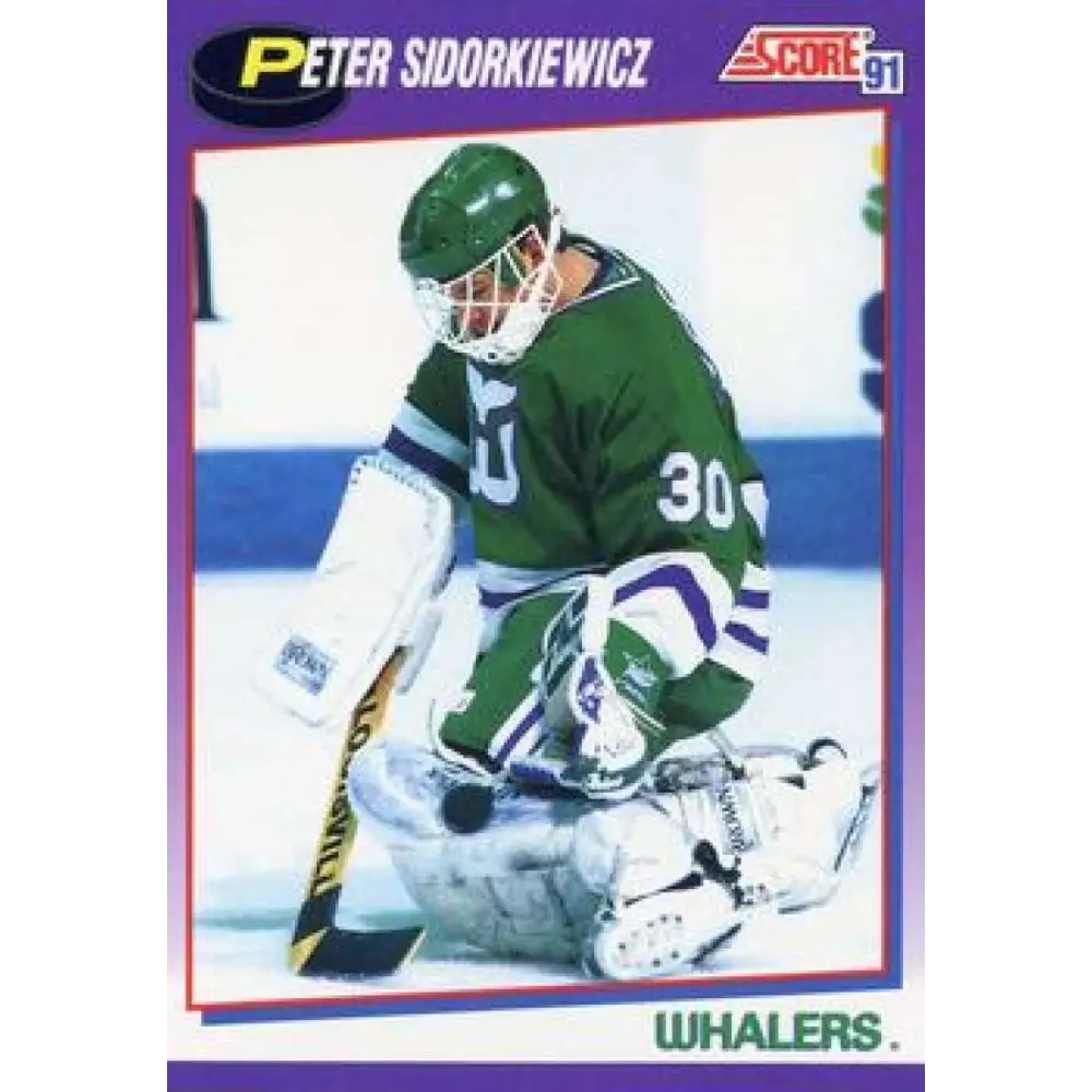 1991-92 Score American #203 Peter Sidorkiewicz NM-MT Hartford Whalers Hockey Card  Image 1