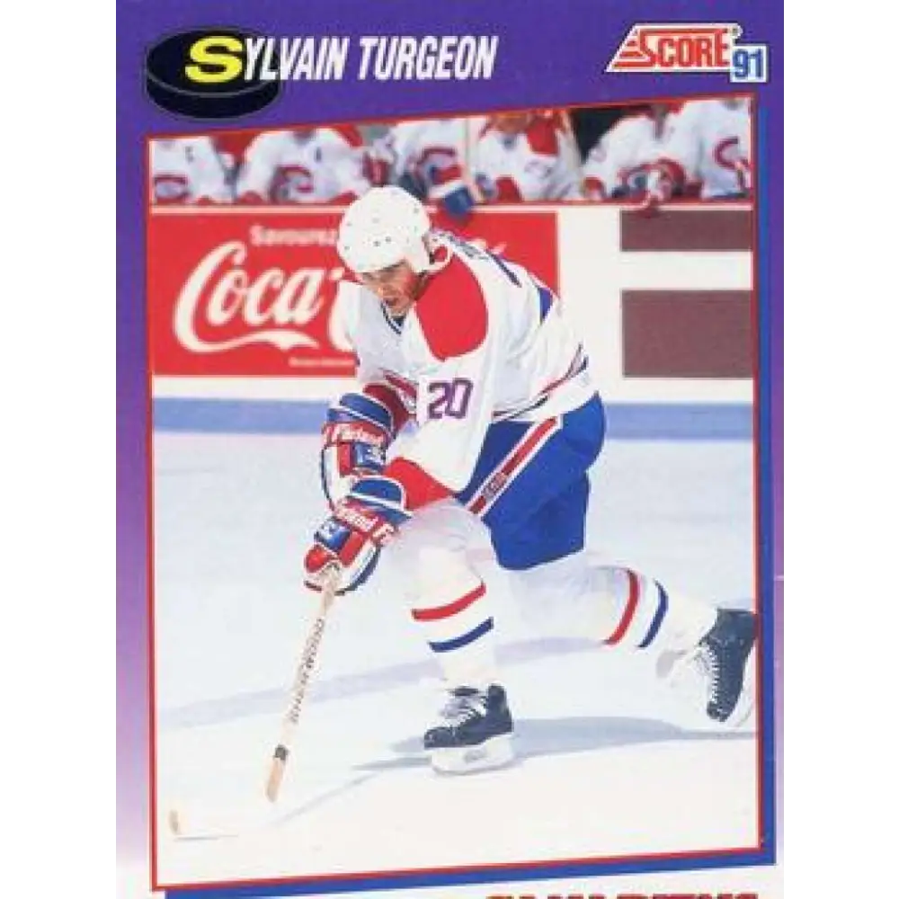 1991-92 Score American #208 Sylvain Turgeon NM-MT Montreal Canadiens Hockey Card  Image 1