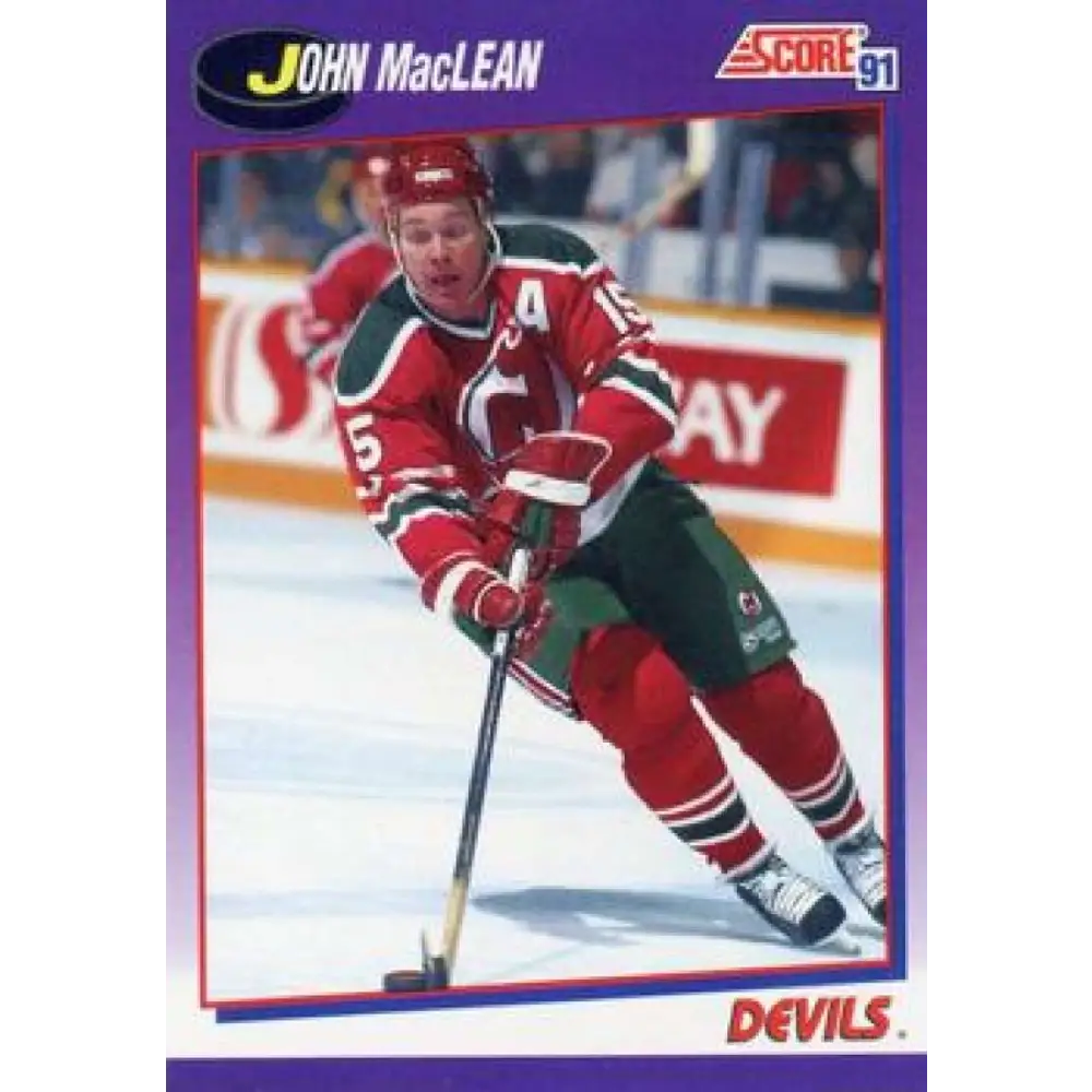 1991-92 Score American #210 John MacLean NM-MT New Jersey Devils Hockey Card  Image 1
